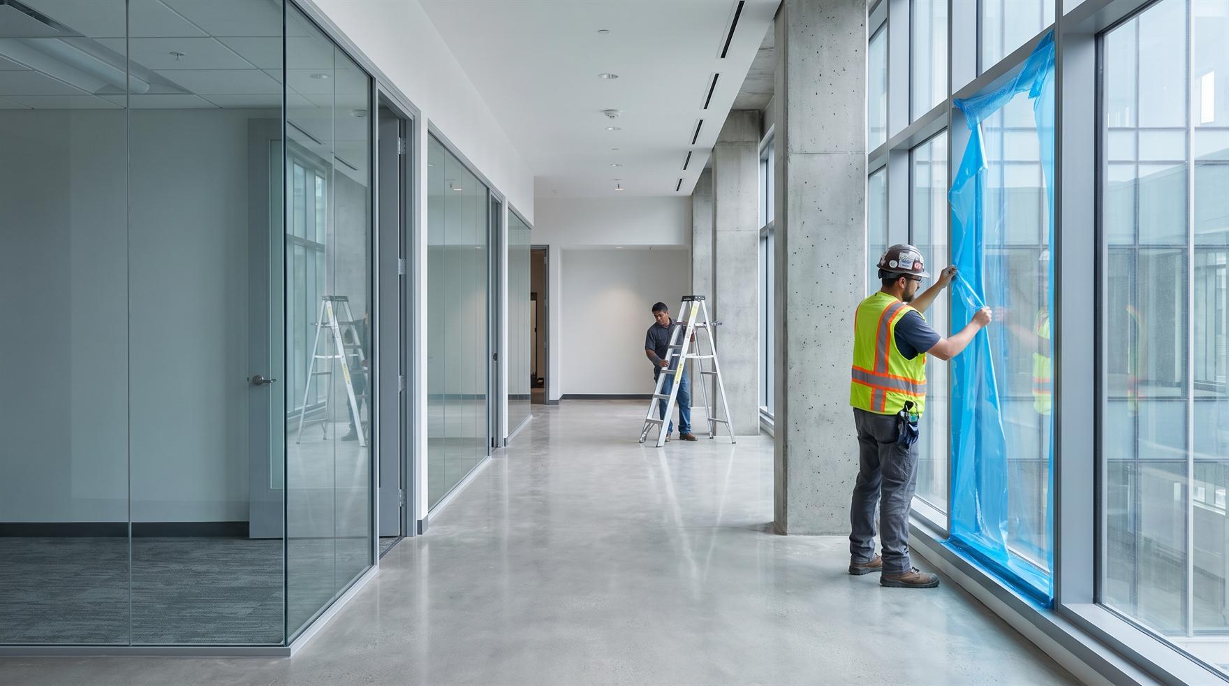 Newly completed modern commercial interior after construction